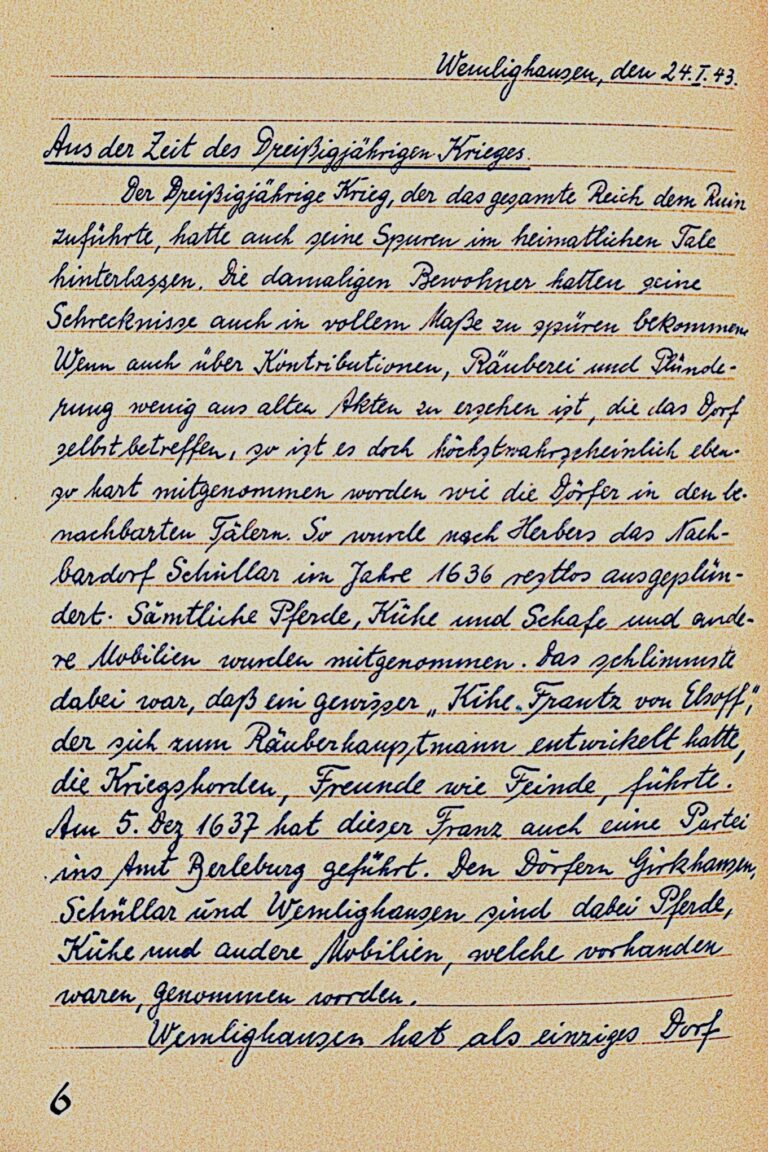 Geschichte Wemlighausen