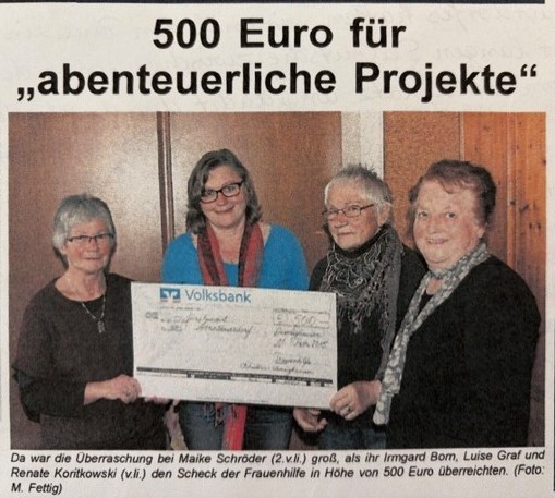 Spendenübergabe Febr. 2015